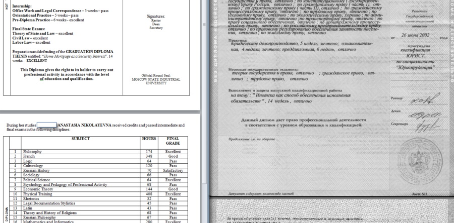Law Diploma Attachment